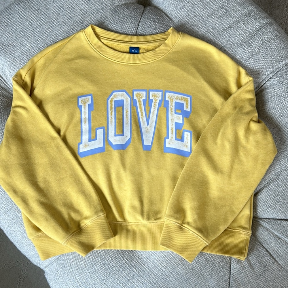 Yellow Cropped Sweatshirt